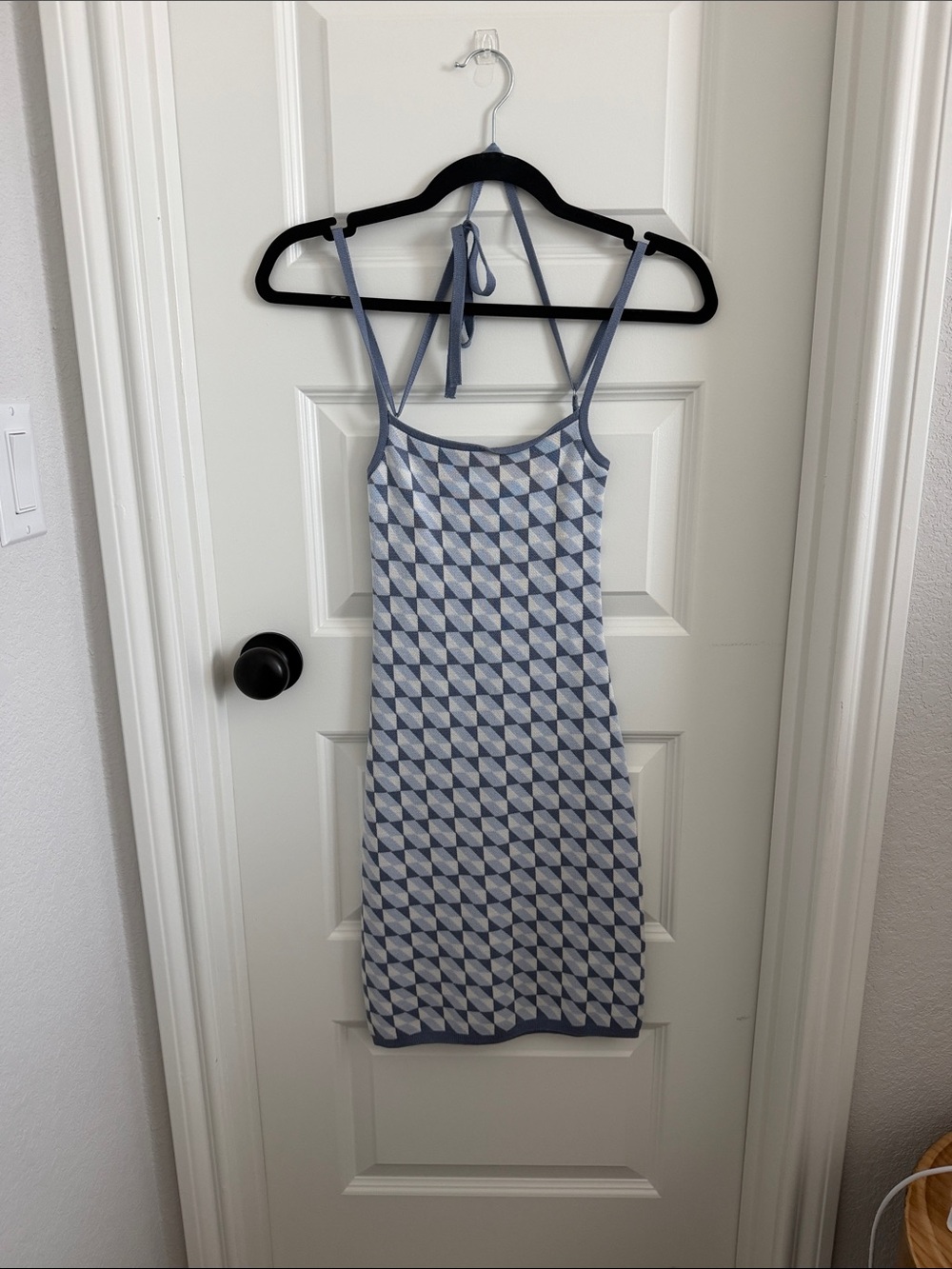 Abercrombie & Fitch Blue and White Geometric Mini Dress
